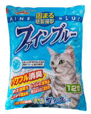 色が変わる紙製猫砂 ファインブルー