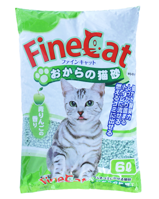 固まるおから製猫砂 ファインキャットおからの猫砂 青りんごの香り