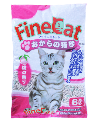 固まるおから製猫砂 ファインキャットおからの猫砂 桃の香り