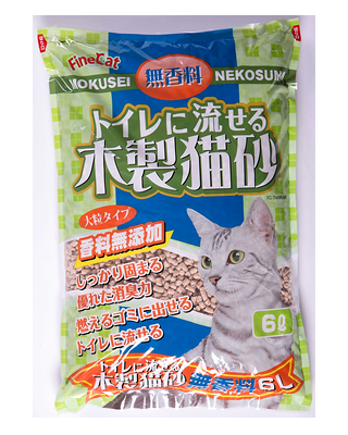 流せて固まる木製猫砂 トイレに流せる木製猫砂